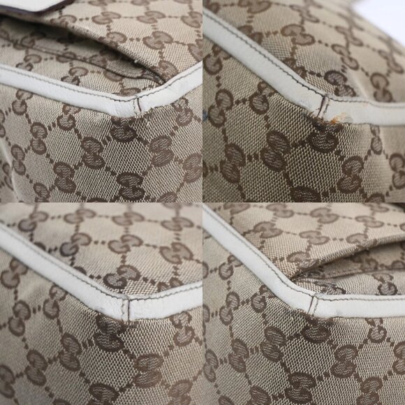GUCCI Logo GG pattern Shoulder Tote Bag Canvas Leather Brown Beige Italy - Picture 8 of 16